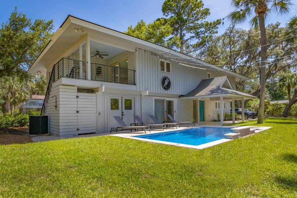 Luxury Beach House - 2Min Walk To Beach - Private Pool - Group & Dog Friendly Гілтон-Гед-Айленд Екстер'єр фото